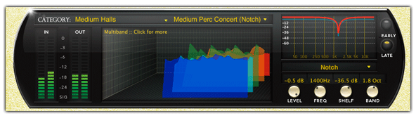 PCM Reverb Plug-In Multiband Notch Filter